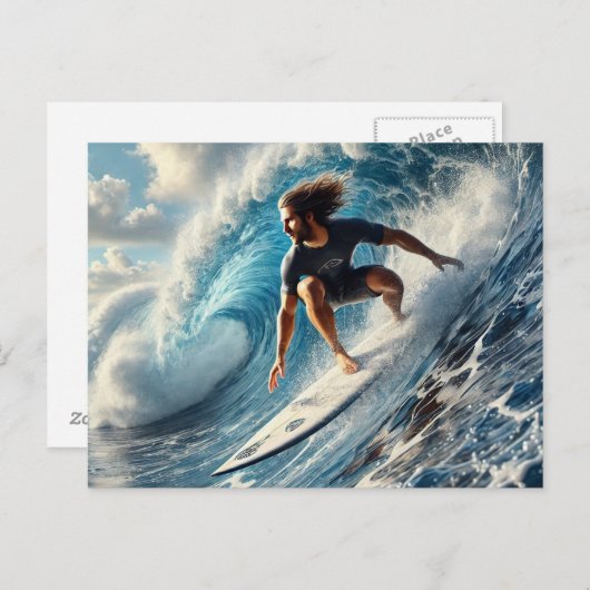 Wellenreiten Postkarte (Vorne/Hinten)