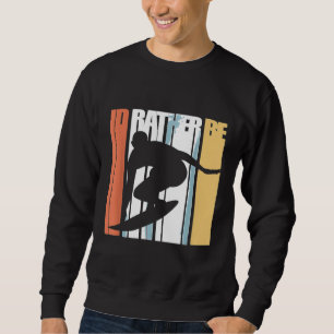 Wellenreiten Retro Vintager Stil Ozeanwasser Sweatshirt