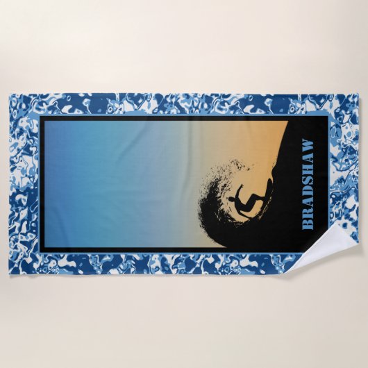 Wellenreiten Strandtuch (Vorderseite)