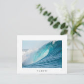 Wellenreiten, Tahiti, weiße Postkarte (Stehend Vorderseite)