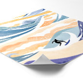 Wellenreiten | Zeitgenössischer Wasserfarbenozean Poster (Ecke)