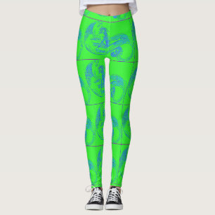 Wellenreitende Mermaids grün Leggings