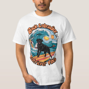 Wellenreiter schwarzer Labrador Retriever Welpe T-Shirt