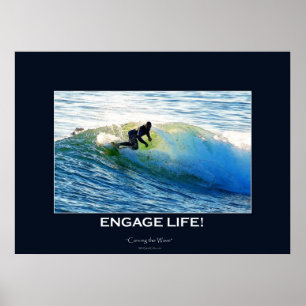 Wellenreiter Surfen Motivierend Kunst Poster
