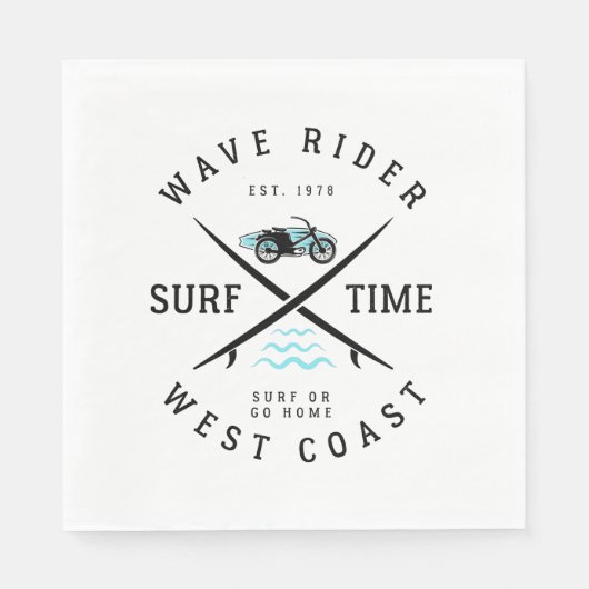 Wellenreitzeit Serviette (Vorderseite)