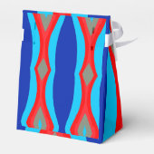 Wellenrotes blaues Muster Geschenkschachtel (Rückseite)