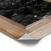 Wellenschlag am Strand von einem Fenster aus Poster (Ecke)