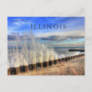 Wellenschlag im Illinois Beach Staat Park Postkarte