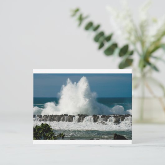 Wellenschlag über Haifischbucht Postkarte (Stehend Vorderseite)