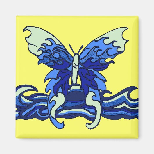 Wellenschmetterling Magnet (Vorne)