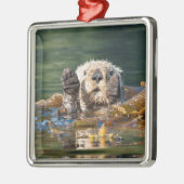 Wellenseeotter Ornament Aus Metall (Links)