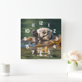 Wellenseeotter Quadratische Wanduhr (Zuhause)
