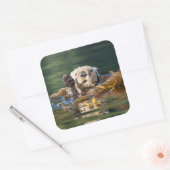 Wellenseeotter Quadratischer Aufkleber (Umschlag)