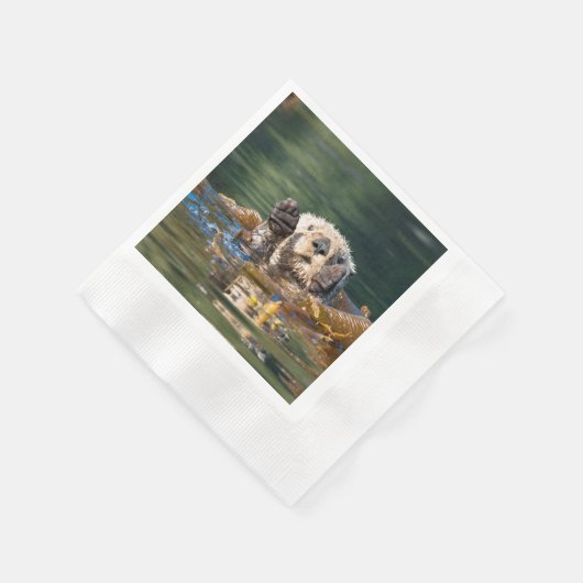 Wellenseeotter Serviette (Ecke)