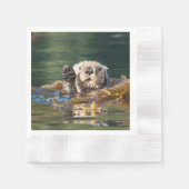 Wellenseeotter Serviette (Vorderseite)