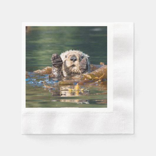 Wellenseeotter Serviette (Vorderseite)