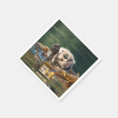 Wellenseeotter Serviette (Ecke)