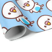 Wellensittich / Himmelblauer rezessiver Schecke Geschenkpapier (Rolleneckpunkt)