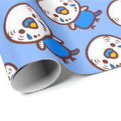 Wellensittich / Normal kobaltblauer Hahn Geschenkpapier (Rolleneckpunkt)