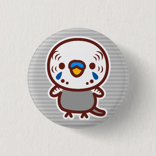 Wellensittich / Normaler grauer Männchen Button (Vorderseite)