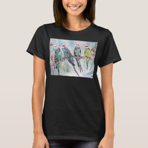 Wellensittich Sittich Damen Lustiges Weihnachten T-Shirt
