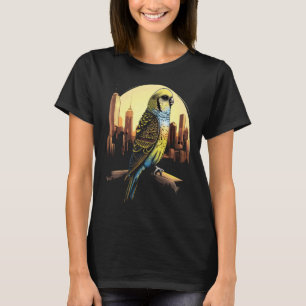 Wellensittich Sittich Stadt Skyline Papagei Bir T-Shirt