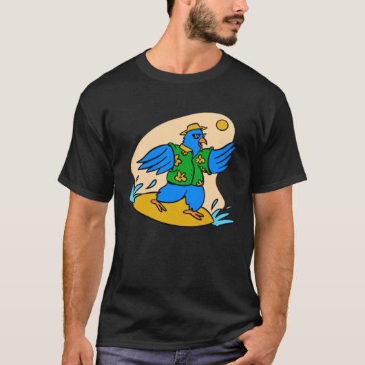 wellensittich surf surfing bird T-Shirt (Vorderseite)