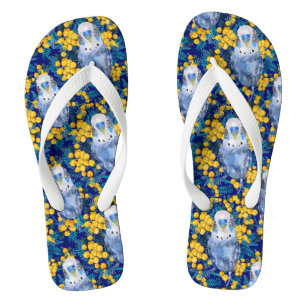 Wellensittich- und Wattle-Muster Badesandalen