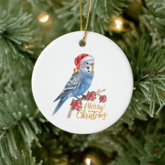 Wellensittich Weihnachten Keramik Ornament