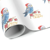Wellensittich-Weihnachtspapier Geschenkpapier (Rolleneckpunkt)