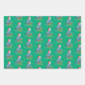 Wellensittich-Weihnachtspapier Geschenkpapier Set (Vorderseite 3)