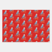 Wellensittich-Weihnachtspapier Geschenkpapier Set (Vorderseite 2)