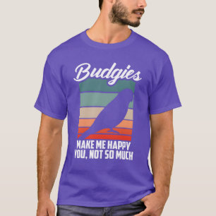 Wellensittiche machen mich glücklich Papagei Vogel T-Shirt