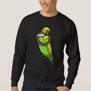Wellensittichpapagei Budgerigar Vogel mit Messer Sweatshirt