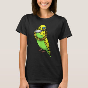 Wellensittichpapagei Budgerigar Vogel mit Messer T-Shirt