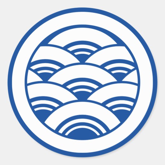 Wellenüberschneidungen im Kreis Runder Aufkleber (Vorderseite)