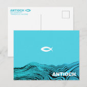 Wellenwasser Jesus-Fisch Postkarte (Vorne/Hinten)