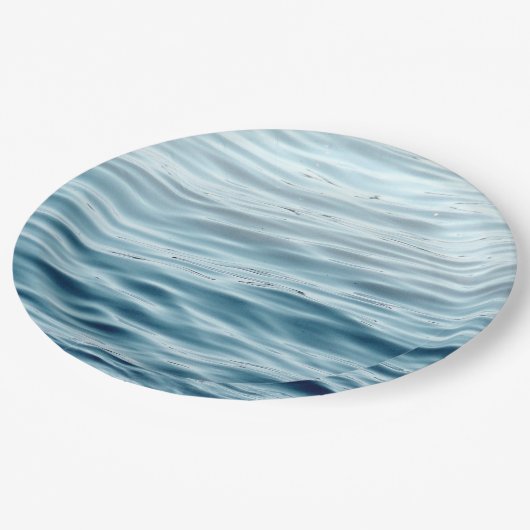 Wellenwasser Pappteller (Schrägansicht)