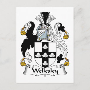 Wellesley Familienwappen Postkarte