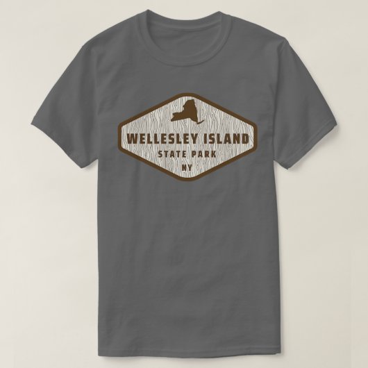 Wellesley Island Staat Park New York Tree Log Text T-Shirt (Design vorne)