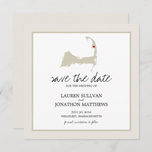 Wellfleet Cape Hochzeit Retten Sie das Datum Save The Date (Vorne/Hinten)