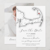 Wellfleet MA Cape Cod Karte Schwarz-Weiß Hochzeit (Vorne/Hinten)
