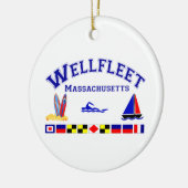 Wellfleet MA Signal-Flaggen Keramikornament (Links)