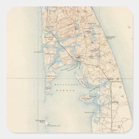 Wellfleet, Massachusetts Quadratischer Aufkleber (Vorderseite)