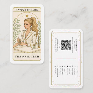 Wellig blonde Nageltechnikerin Tarot Social Media  Visitenkarte