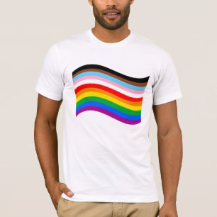 Wellig gestreiftes Progress Pride T-Shirt