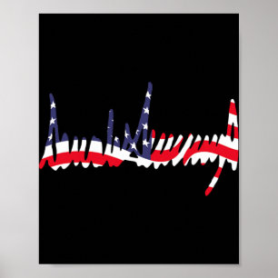 Wellige amerikanische Flagge 47. Präsident Untersc Poster