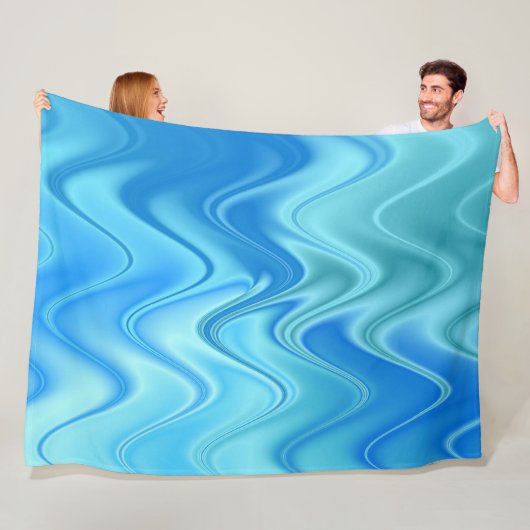 Wellige blaue Abstraktion Fleecedecke (Beispiel)