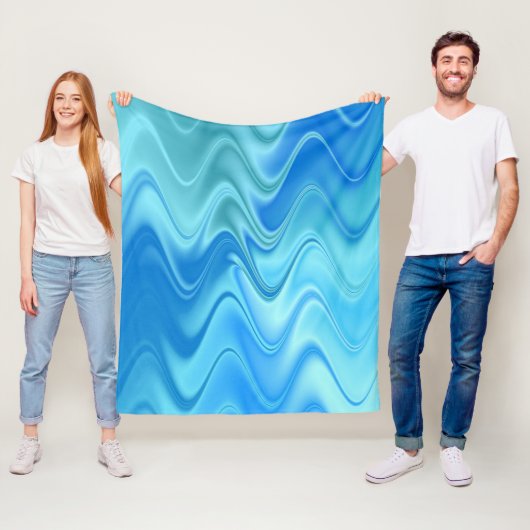 Wellige Blaue Abstraktion Fleecedecke (Beispiel)