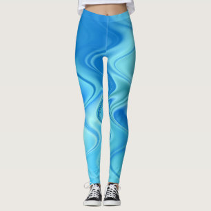 Wellige Blaue Abstraktion Leggings